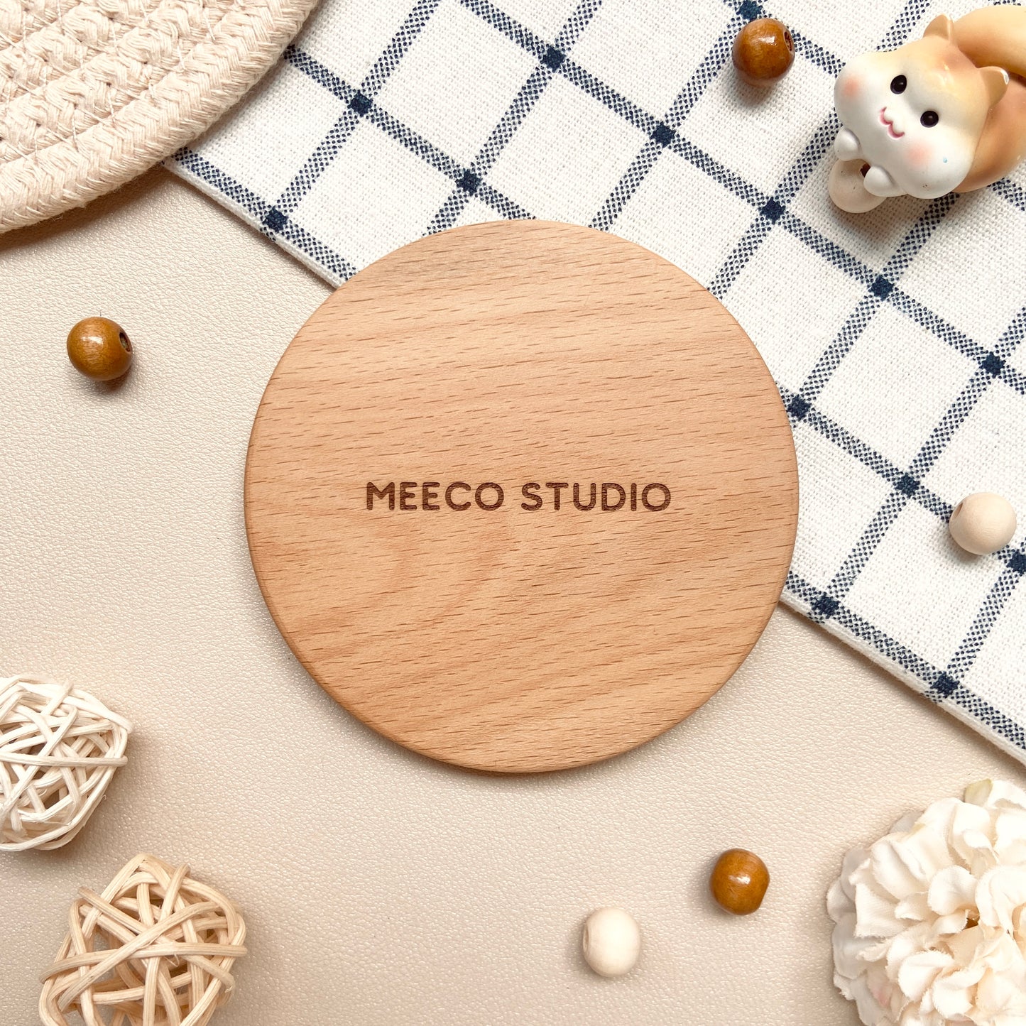 Sakura Kitten Wooden Coaster