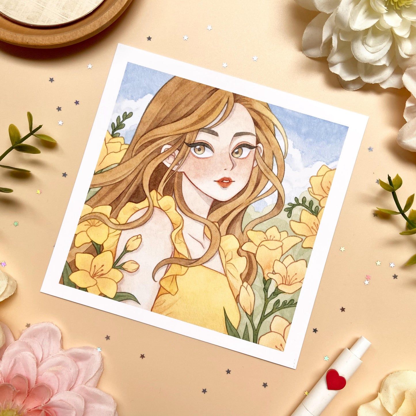 Freesia Garden Art Print
