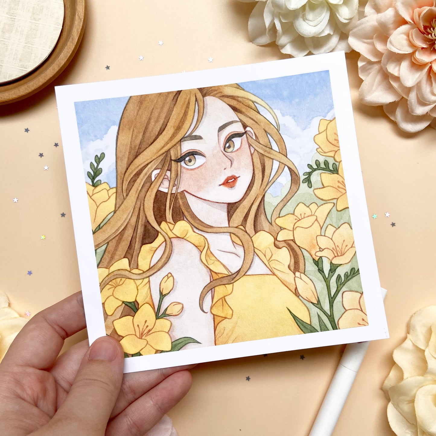 Freesia Garden Art Print