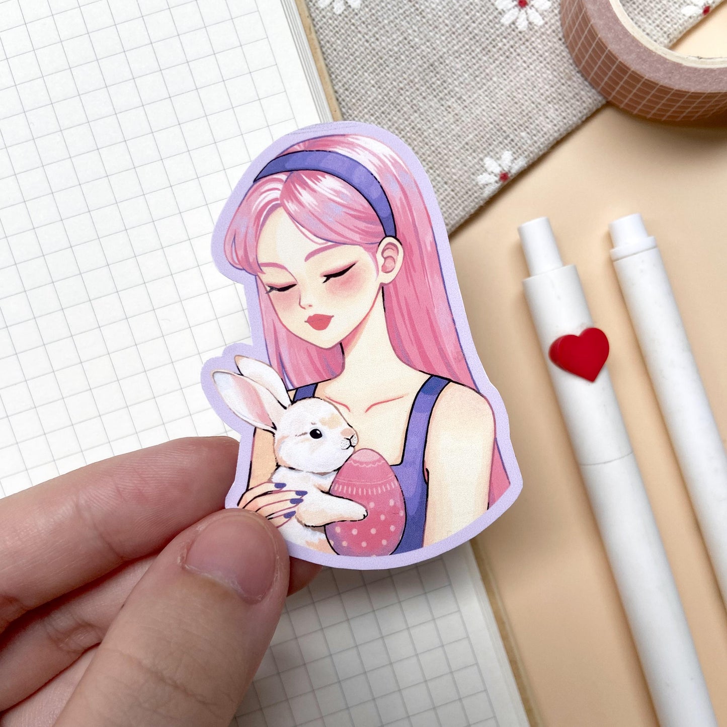 Easter Bunny Matte Vinyl Sticker