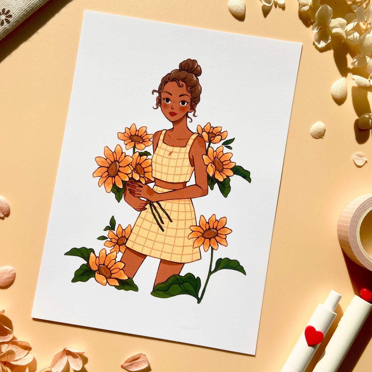 Sunflower Girl Art Print