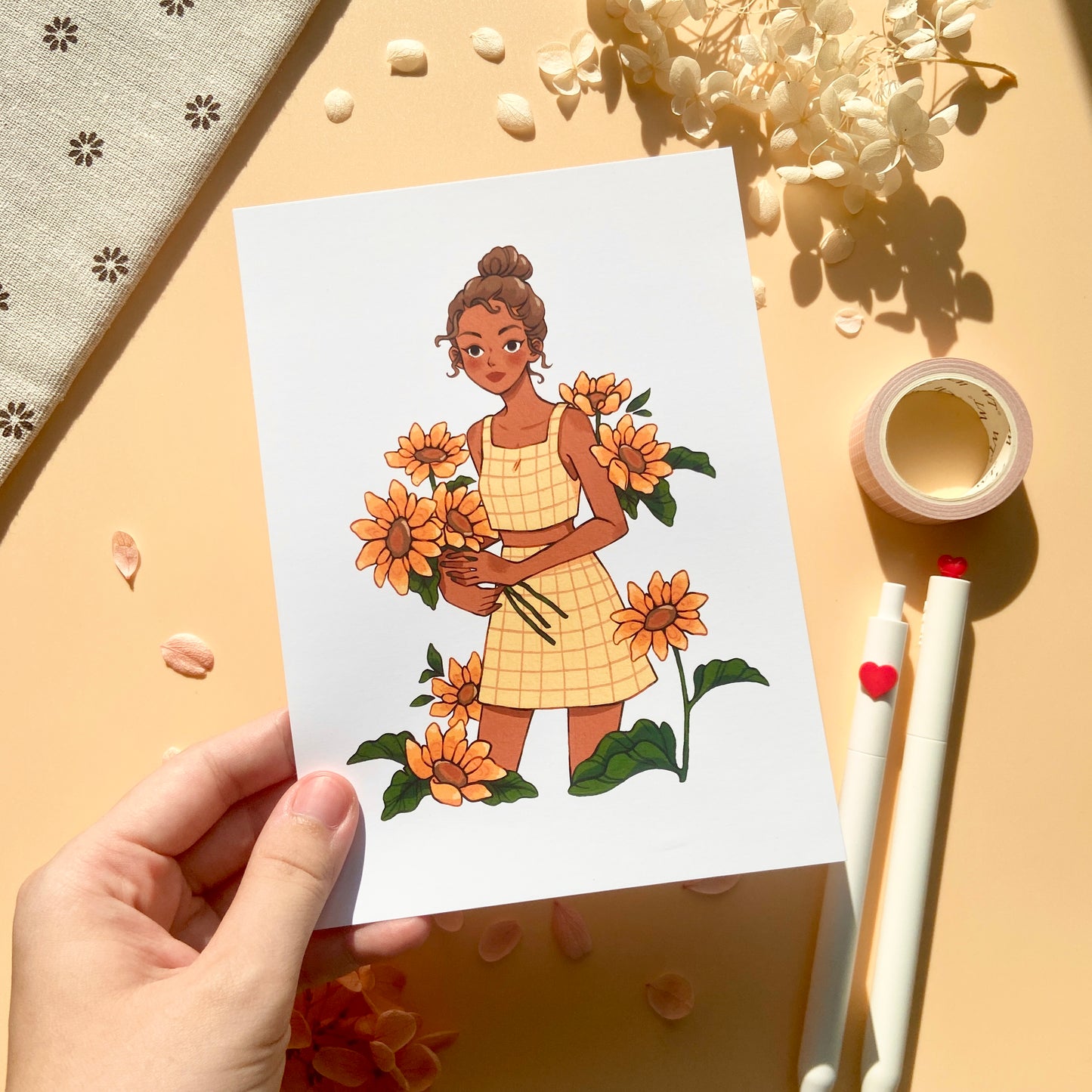 Sunflower Girl Art Print