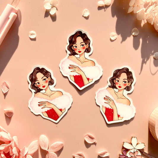 The Party Queen Matte Glitter Vinyl Sticker