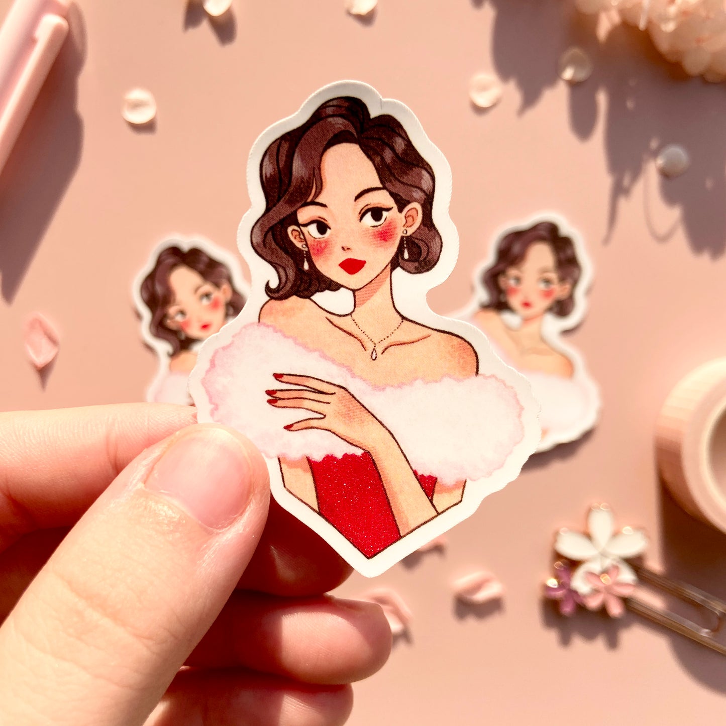 The Party Queen Matte Glitter Vinyl Sticker