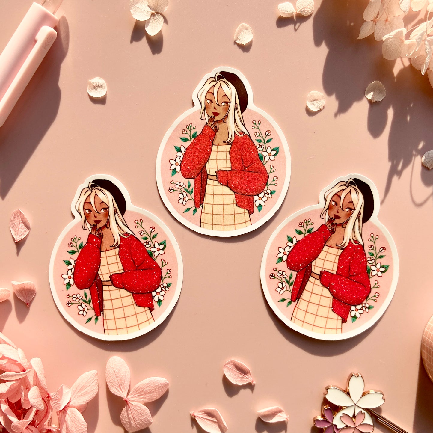 Jasmine Matte Glitter Vinyl Sticker