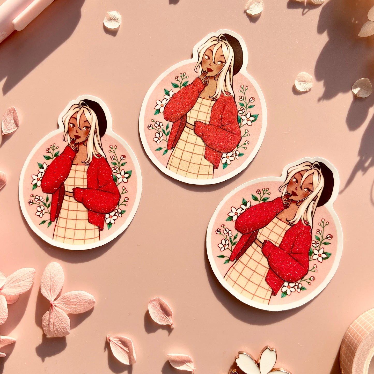 Jasmine Matte Glitter Vinyl Sticker