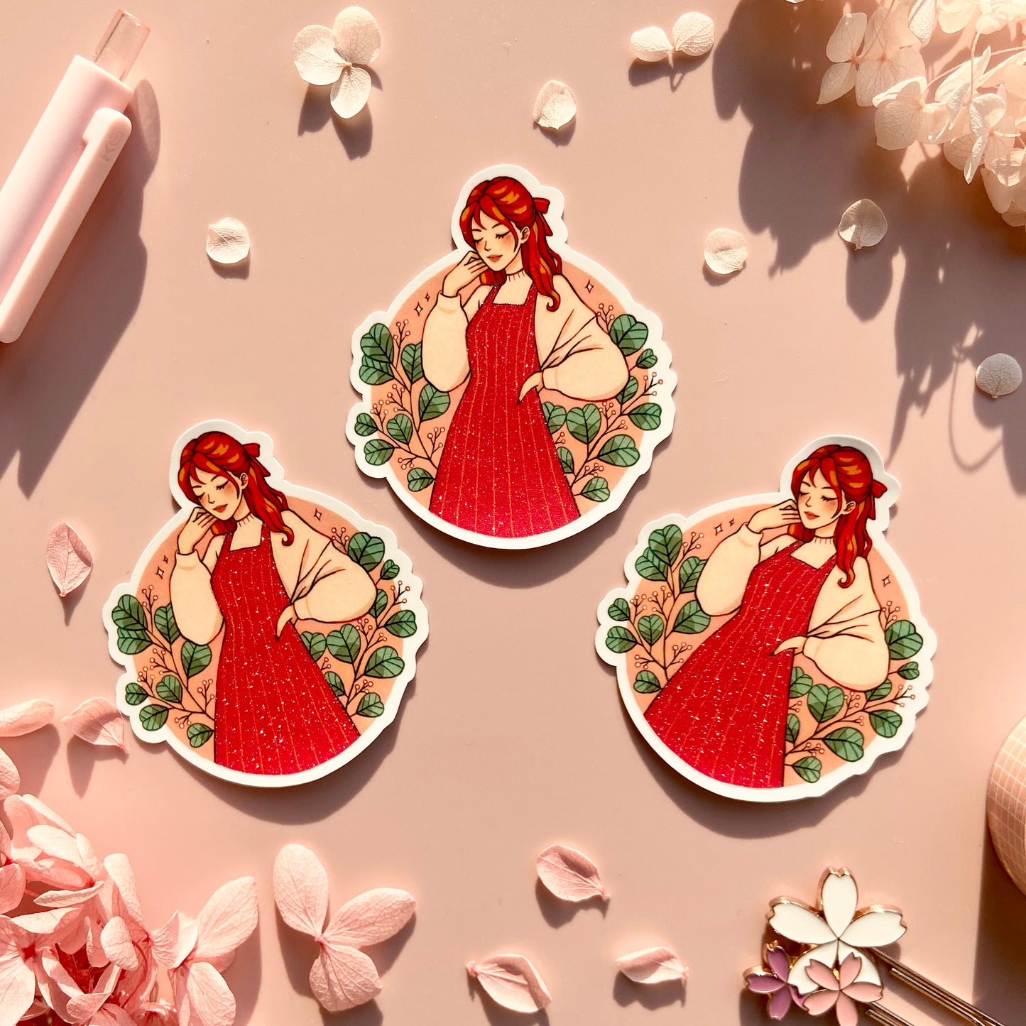 Eucalyptus Matte Glitter Vinyl Sticker