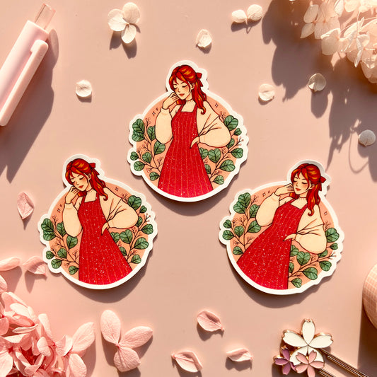 Eucalyptus Matte Glitter Vinyl Sticker