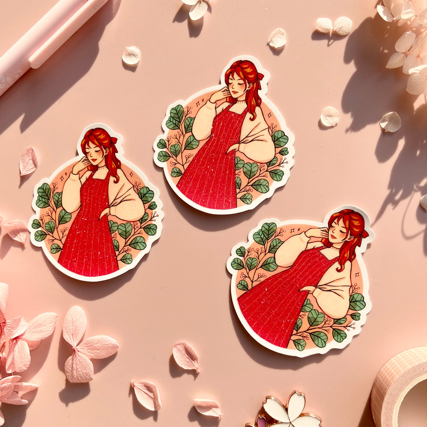 Eucalyptus Matte Glitter Vinyl Sticker