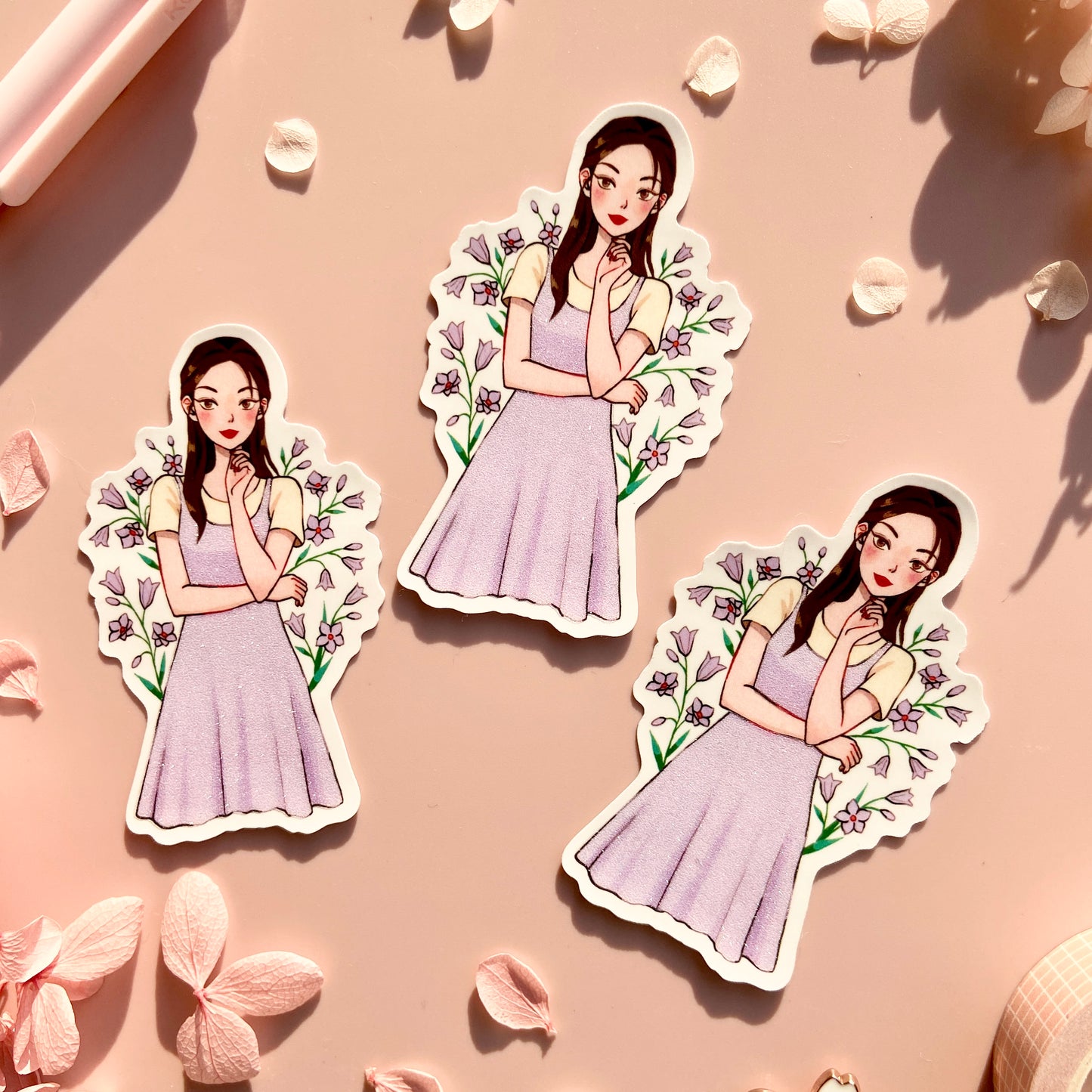Harebell Matte Glitter Vinyl Sticker