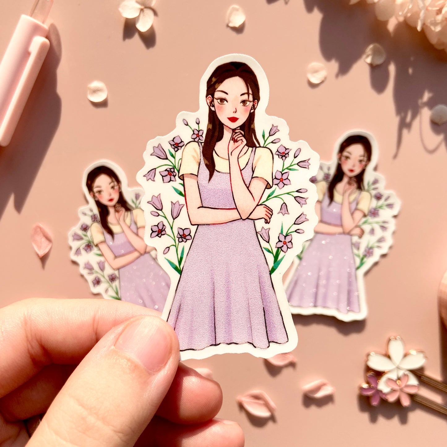 Harebell Matte Glitter Vinyl Sticker