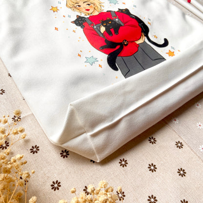 Black Cat Girl Tote Bag