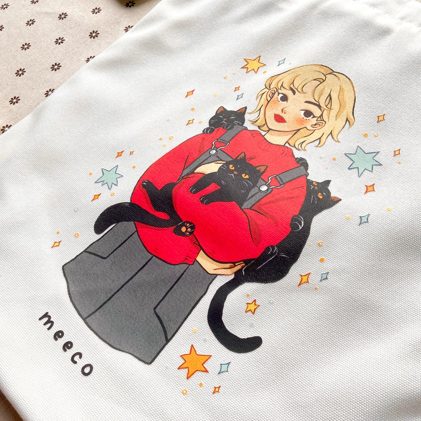 Black Cat Girl Tote Bag