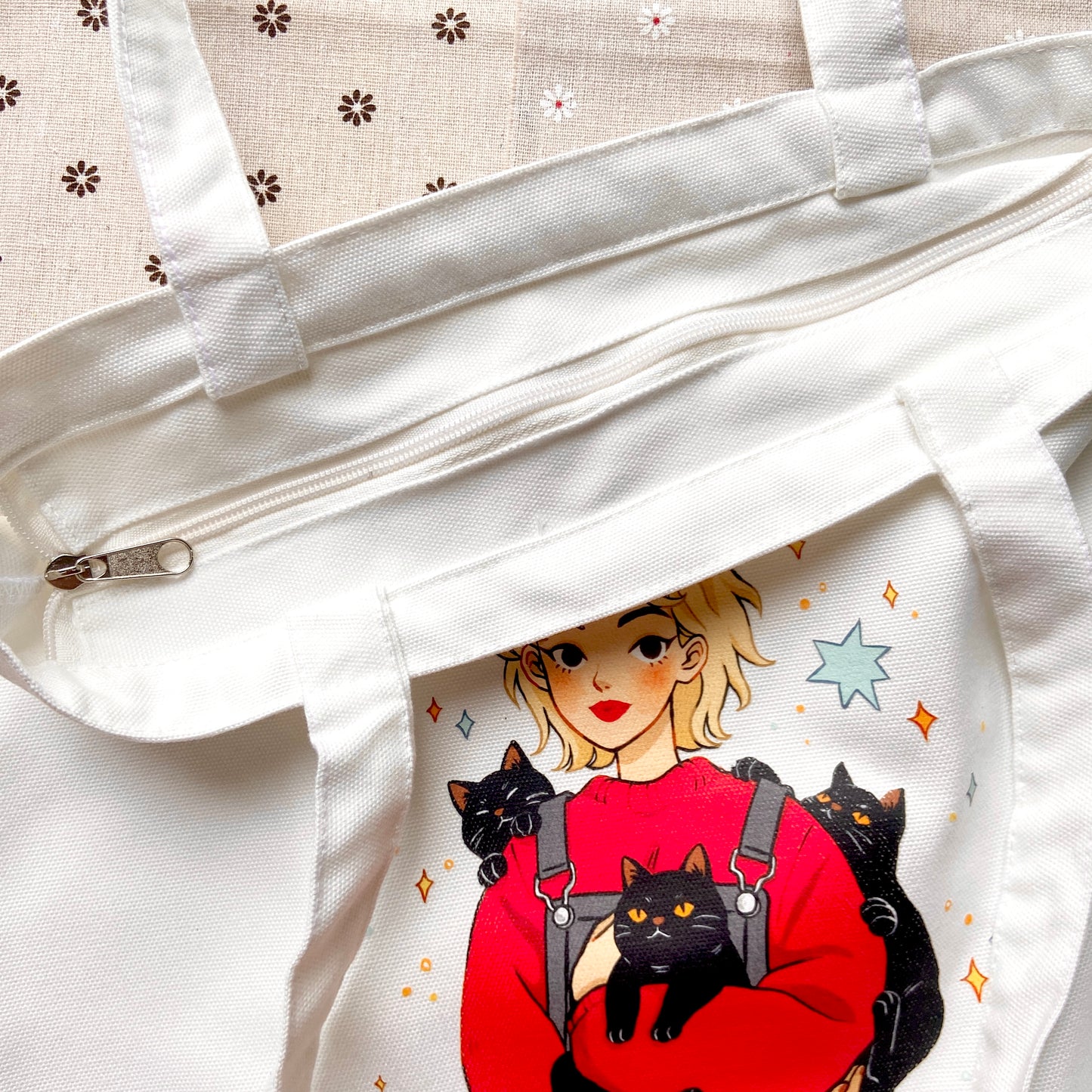 Black Cat Girl Tote Bag