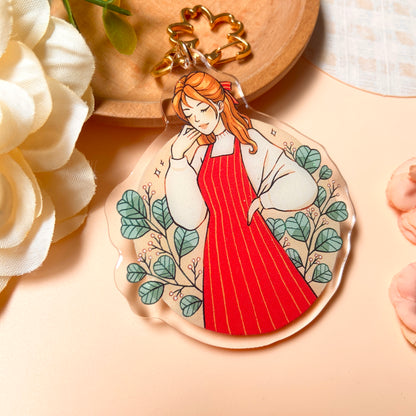 Eucalyptus Keychain with Glitter Epoxy