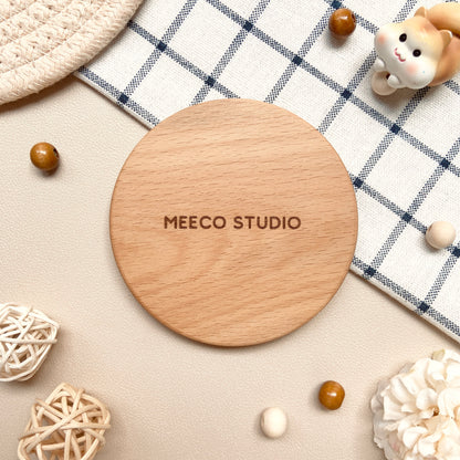 Sakura Kitten Wooden Coaster