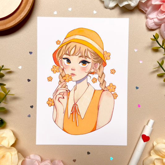 Girly and Floral Art Print