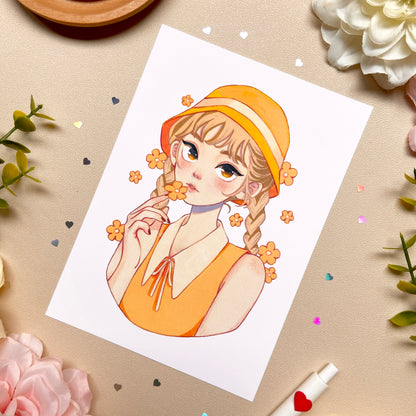 Girly and Floral Art Print