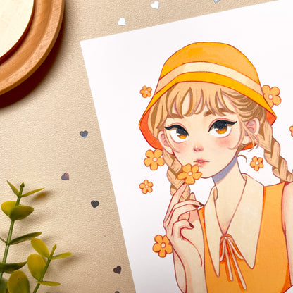 Girly and Floral Art Print