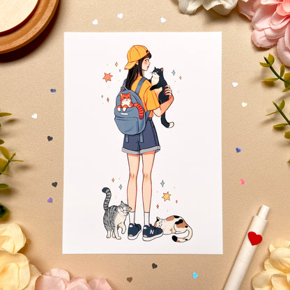Feline Frenzy Art Print