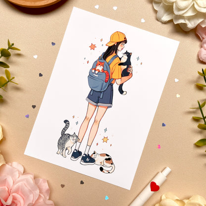 Feline Frenzy Art Print