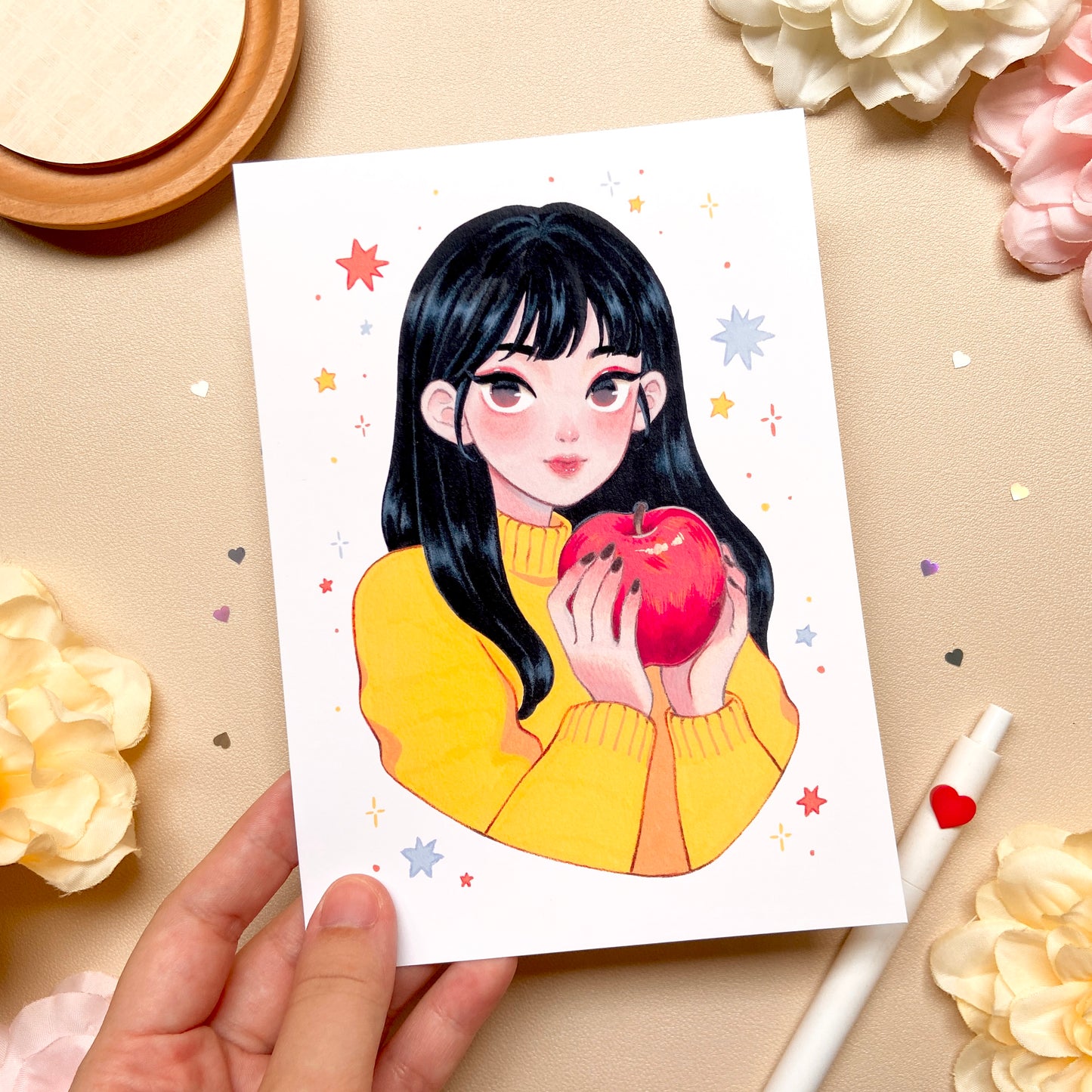 The Red Apple Girl Art Print