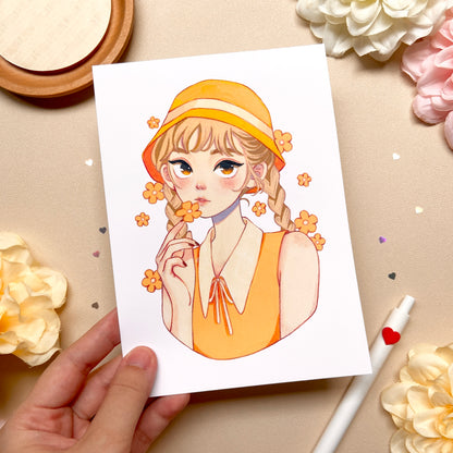 Girly and Floral Art Print