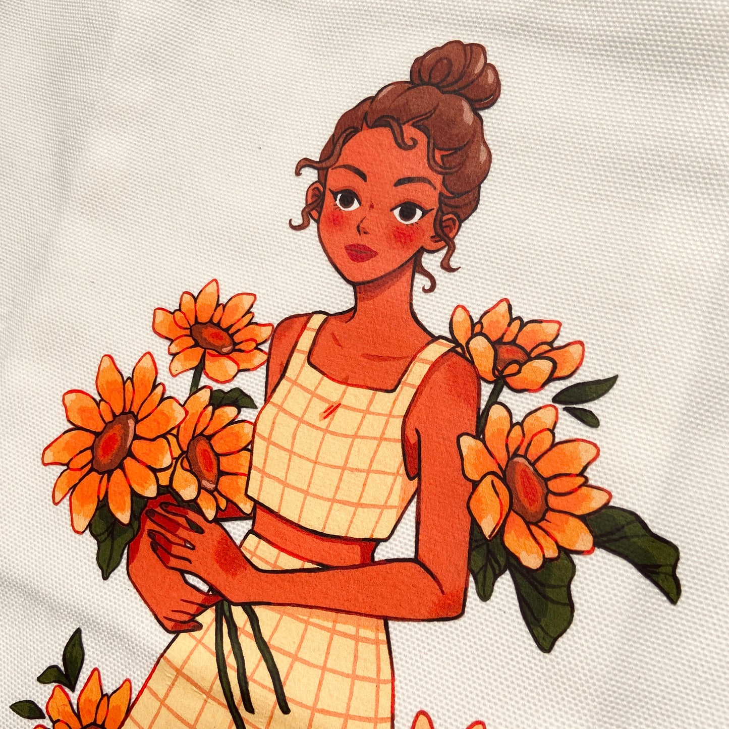Sunflower Girl Tote Bag