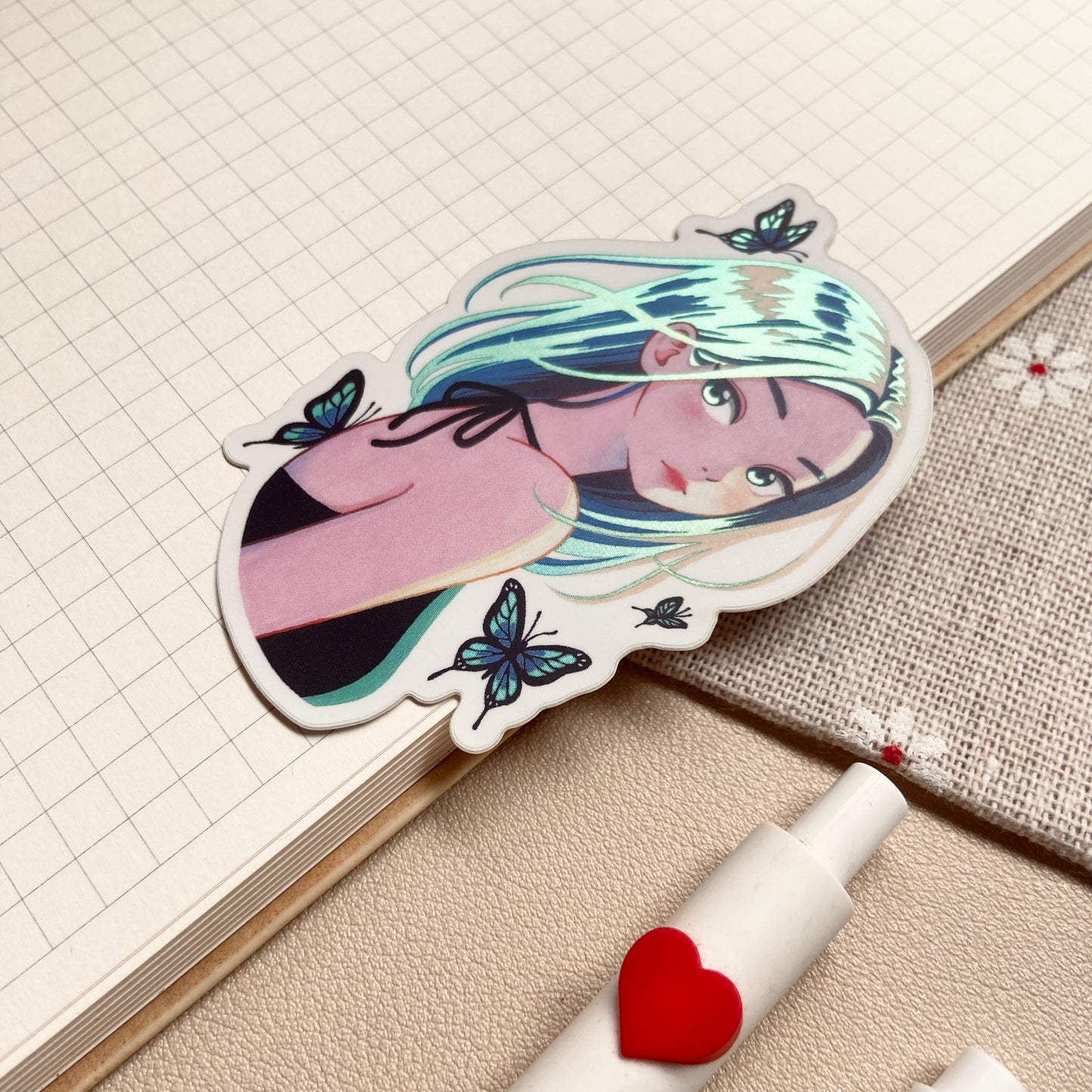 Butterfly Dreams Matte Holographic Sticker