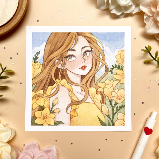 Freesia Garden Art Print