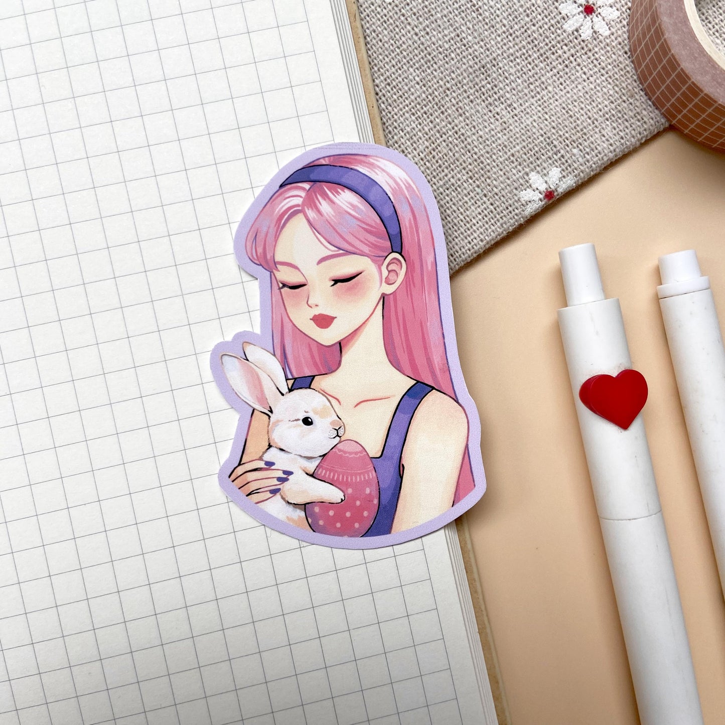 Easter Bunny Matte Vinyl Sticker
