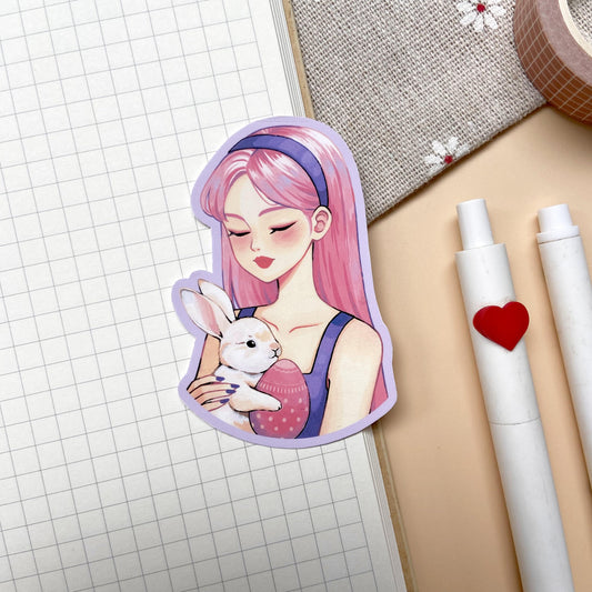 Easter Bunny Matte Vinyl Sticker