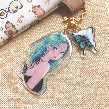 Butterfly Dreams Keychain with Glitter Epoxy