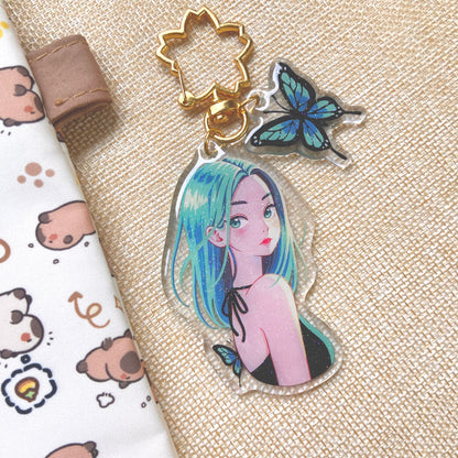 Butterfly Dreams Keychain with Glitter Epoxy