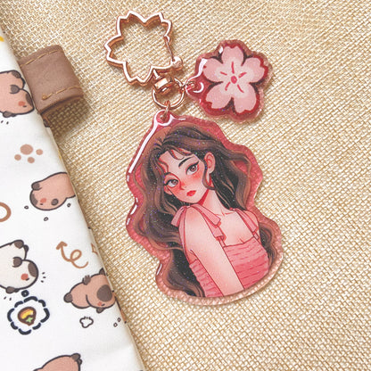 Lunar Grace Keychain with Glitter Epoxy