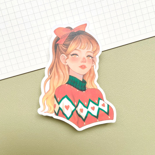 Rosy Christmas Vinyl Sticker