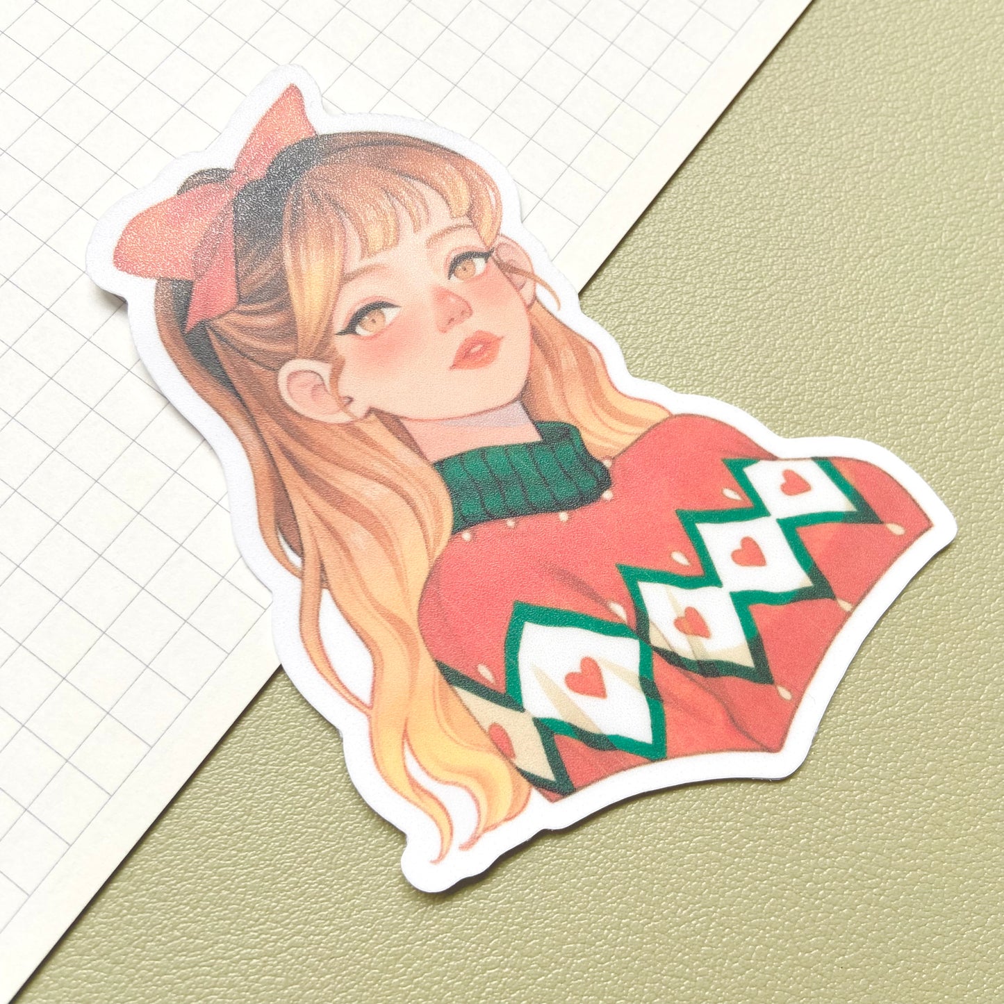 Rosy Christmas Vinyl Sticker