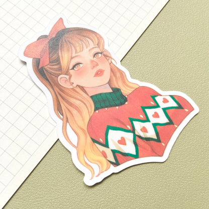 Rosy Christmas Vinyl Sticker