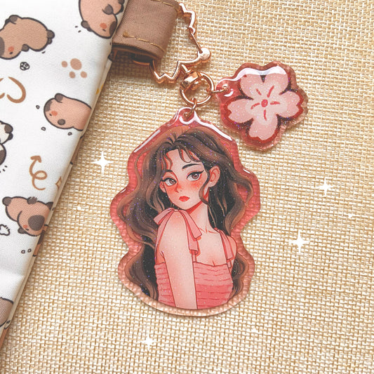 Lunar Grace Keychain with Glitter Epoxy