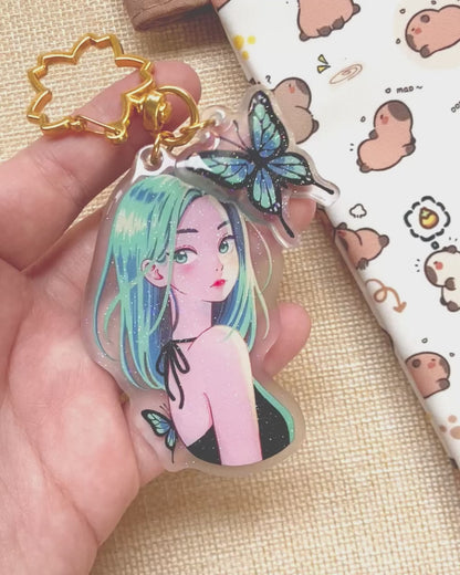 Butterfly Dreams Keychain with Glitter Epoxy