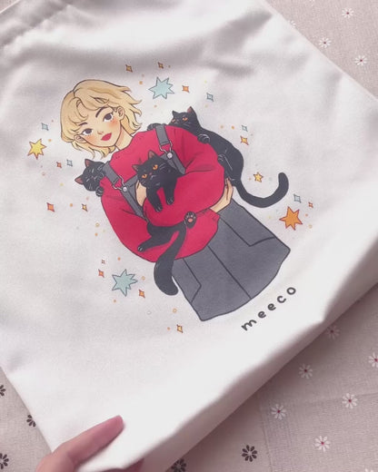 Black Cat Girl Tote Bag