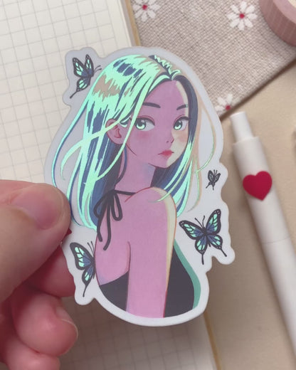 Butterfly Dreams Matte Holographic Sticker