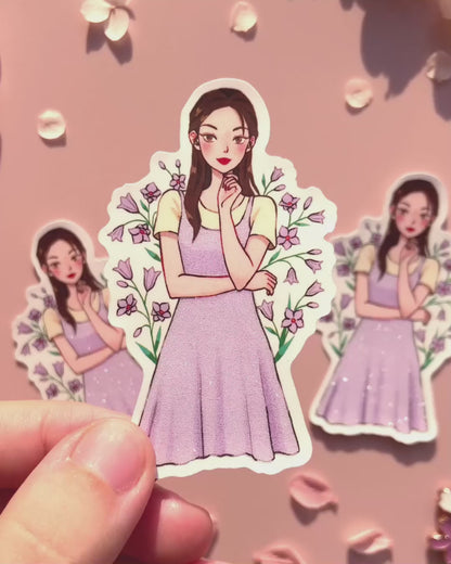 Harebell Matte Glitter Vinyl Sticker
